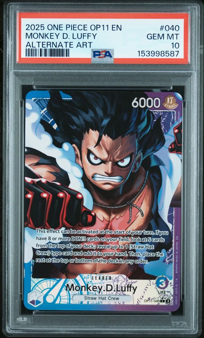 2025 #040 Monkey D. Luffy PSA 10 One Piece OP11-A Fist of Divine Speed