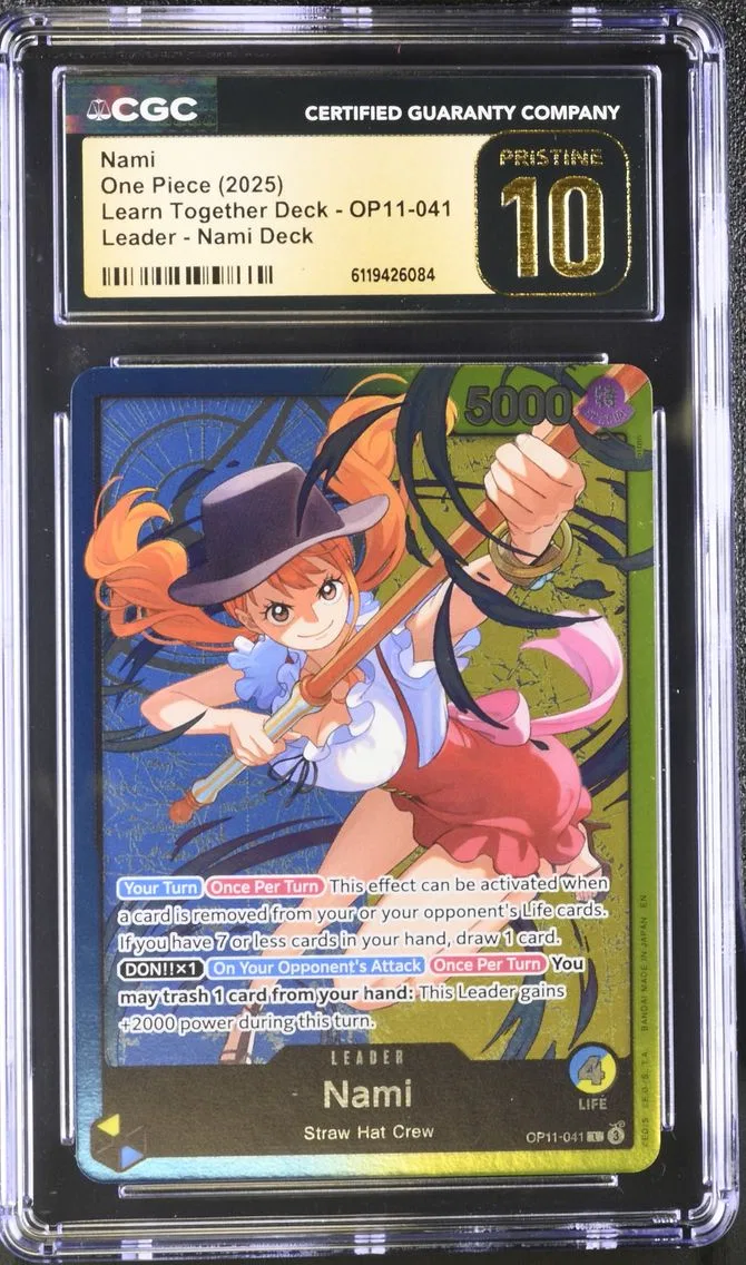 2025 #OP11-041 Nami CGC 10 Pristine Learn Together Deck Set (LD-01) - English