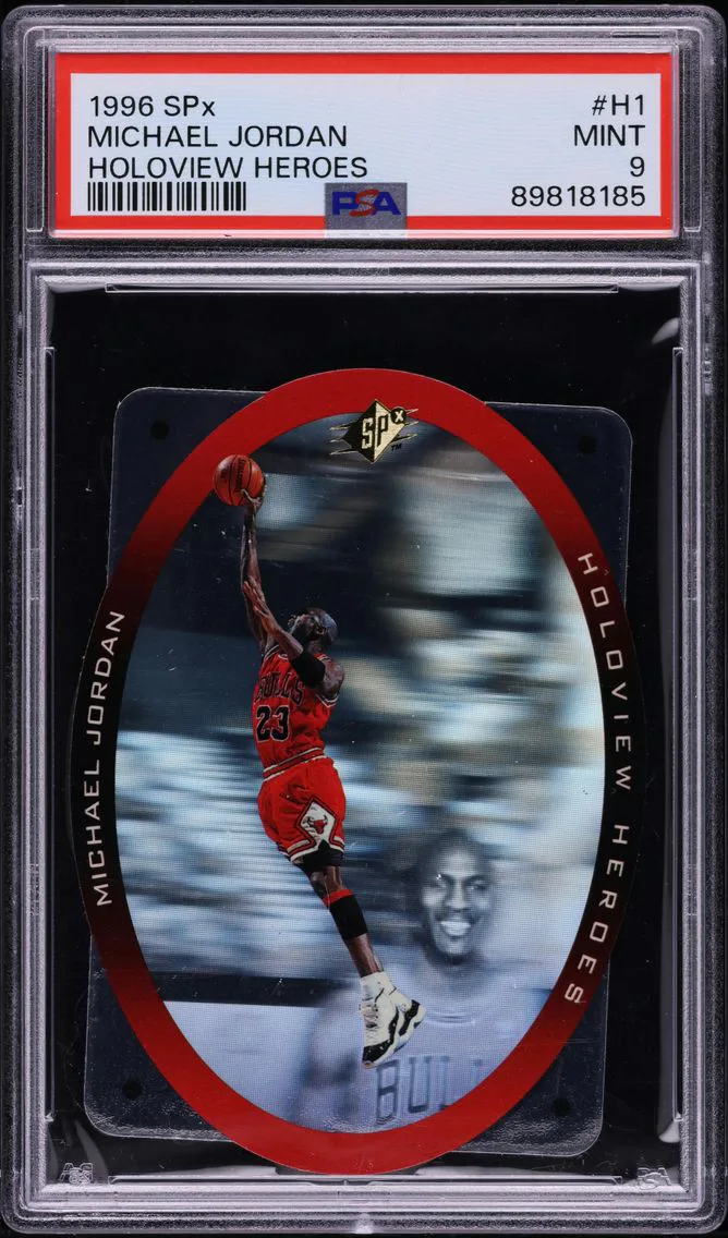 1996 SPX HOLOVIEW HEROES MICHAEL JORDAN #H1 PSA 9 MINT