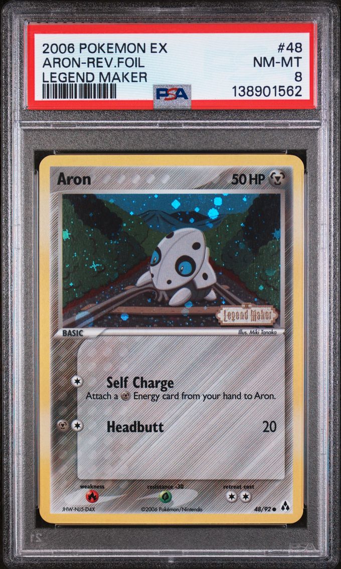 2006 #48 Aron-Reverse Foil PSA 8 EX Legend Maker