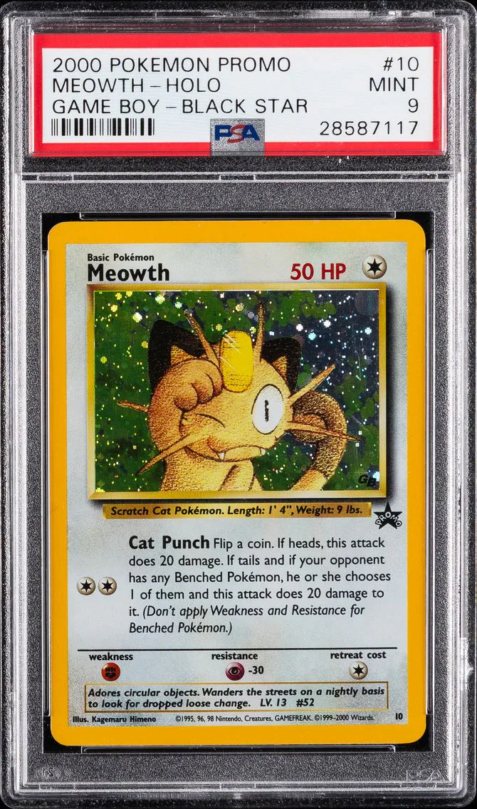 2000 #10 Meowth-Holo PSA 9 Promo Black Star Pokemon