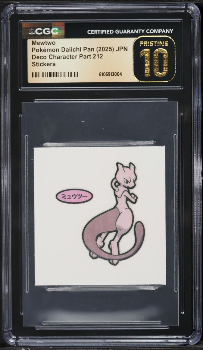 2025 Pokemon Japanese Daiichi Pan Deco Character Part 212 Stickers Mewtwo CGC 10 PRISTINE