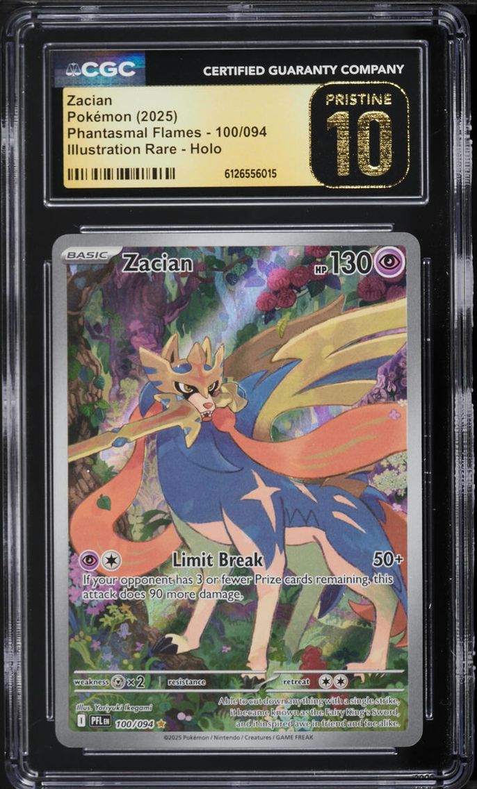 2025 Pokemon Mega Evolution Phantasmal Flames IR Zacian #100 CGC 10 PRISTINE