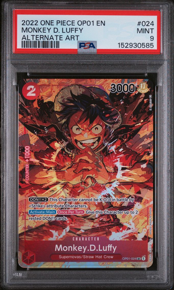 2022 #024 Monkey D. Luffy PSA 9 One Piece OP01-Romance Dawn