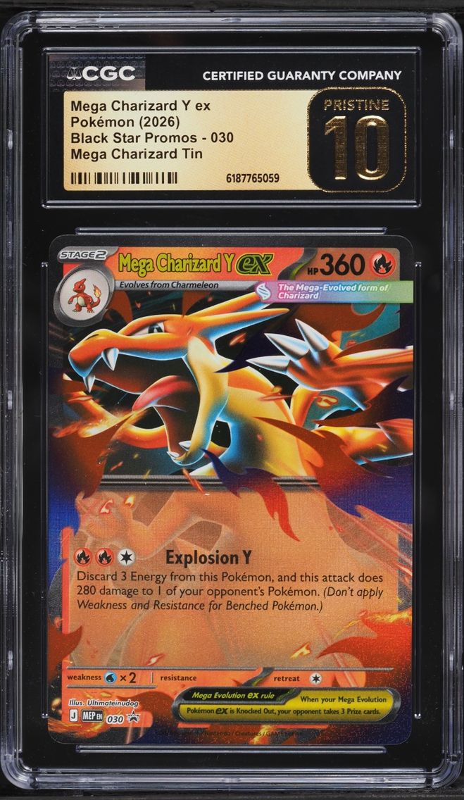 2026 #30 Mega Charizard Y EX CGC 10 Pokemon Mega Evolution Promo Tin