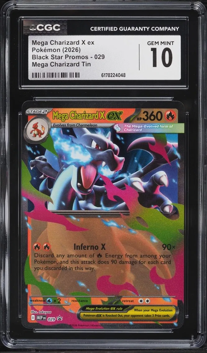 2026 Pokemon Mega Evolution Promo Tin Mega Charizard X Ex #29 CGC 10 GEM MINT