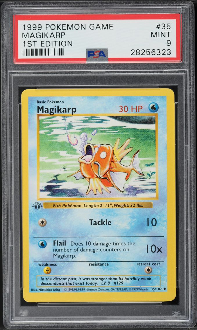 1999 #35 BASE SET SHADOWLESS 1ST EDITION MAGIKARP PSA 9 MINT POKEMON