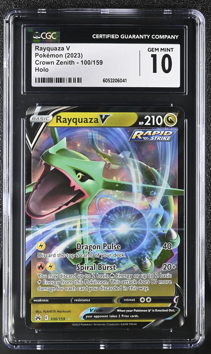 2023 #100 Rayquaza V CGC 10 Crown Zenith - English