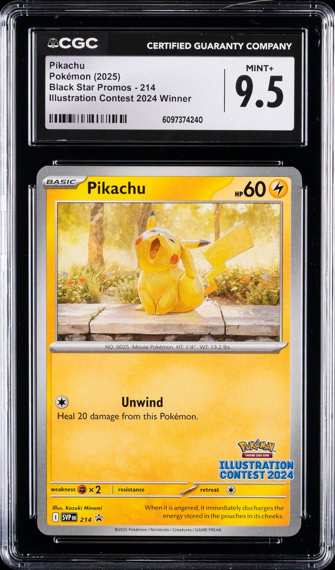 2025 #214 Pikachu CGC 9.5 Svp EN-SV Black Star Promo Pokemon