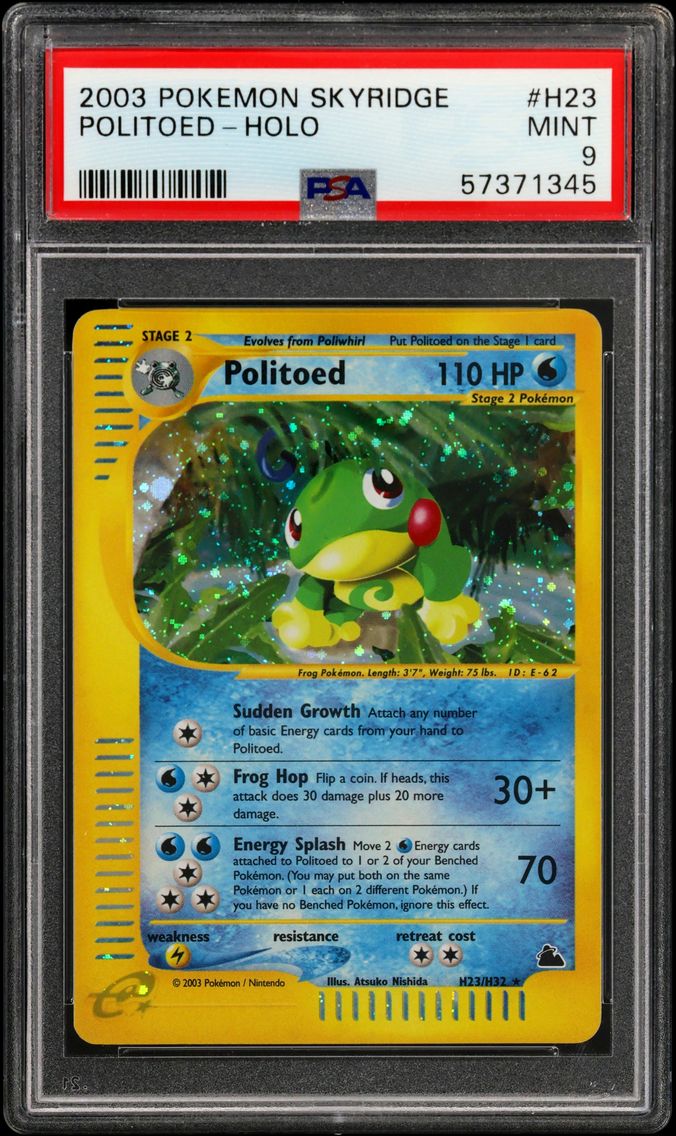 2003 #H23 Politoed-Holo PSA 9 Skyridge