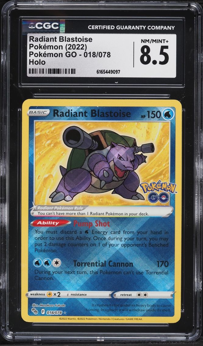 2022 #18 Radiant Blastoise CGC 8.5 Pokemon Sword & Shield GO Holo