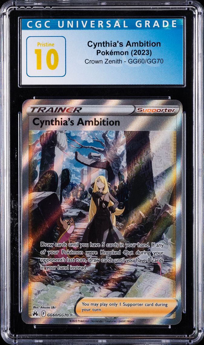 2023 #GG60 Full Art/Cynthia's Ambition CGC 10 Pristine Sword and Shield Crown Zenith Pokemon
