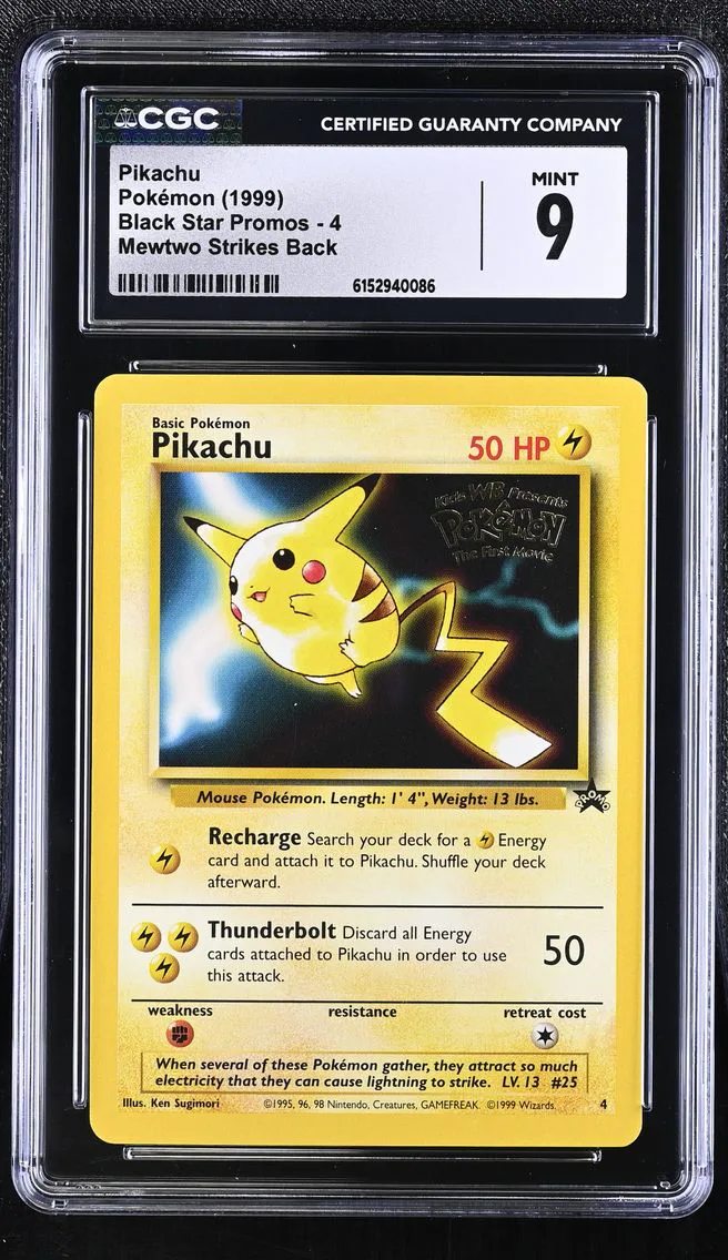 1999 #4 Pikachu CGC 9 Black Star Promos - WotC - English