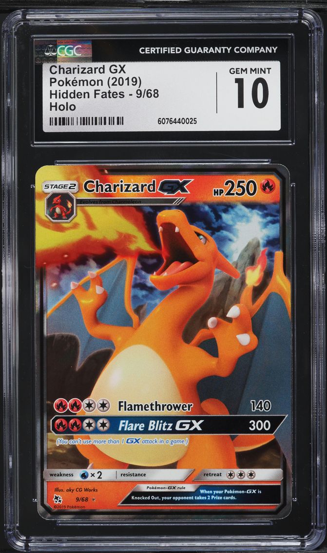 2019 #9 Charizard GX CGC 10 Sun & Moon Hidden Fates Pokemon