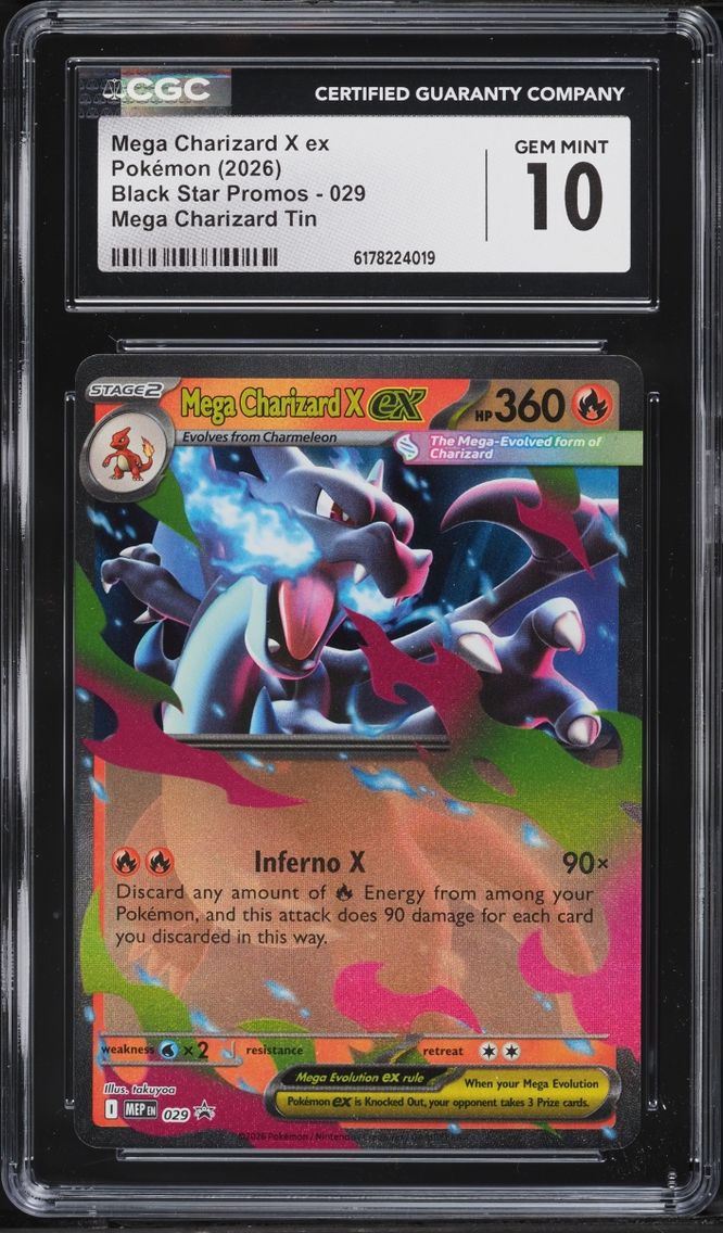2026 Pokemon Mega Evolution Promo Tin Mega Charizard X Ex #29 CGC 10 GEM MINT