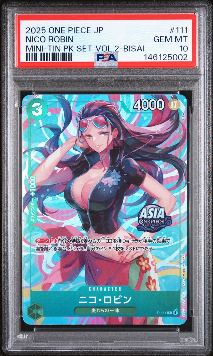 2025 #111 Nico Robin PSA 10 One Piece Japanese Mini-Tin Pack Set Vol.2