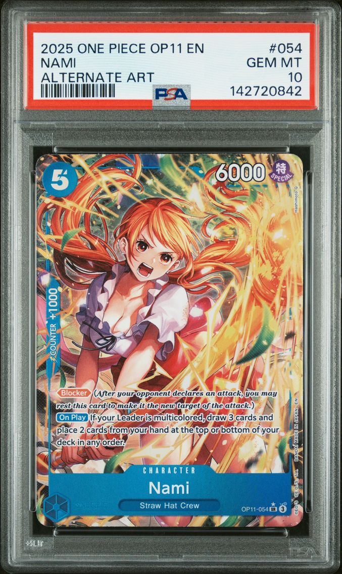 2025 #054 Nami PSA 10 One Piece OP11-A Fist of Divine Speed