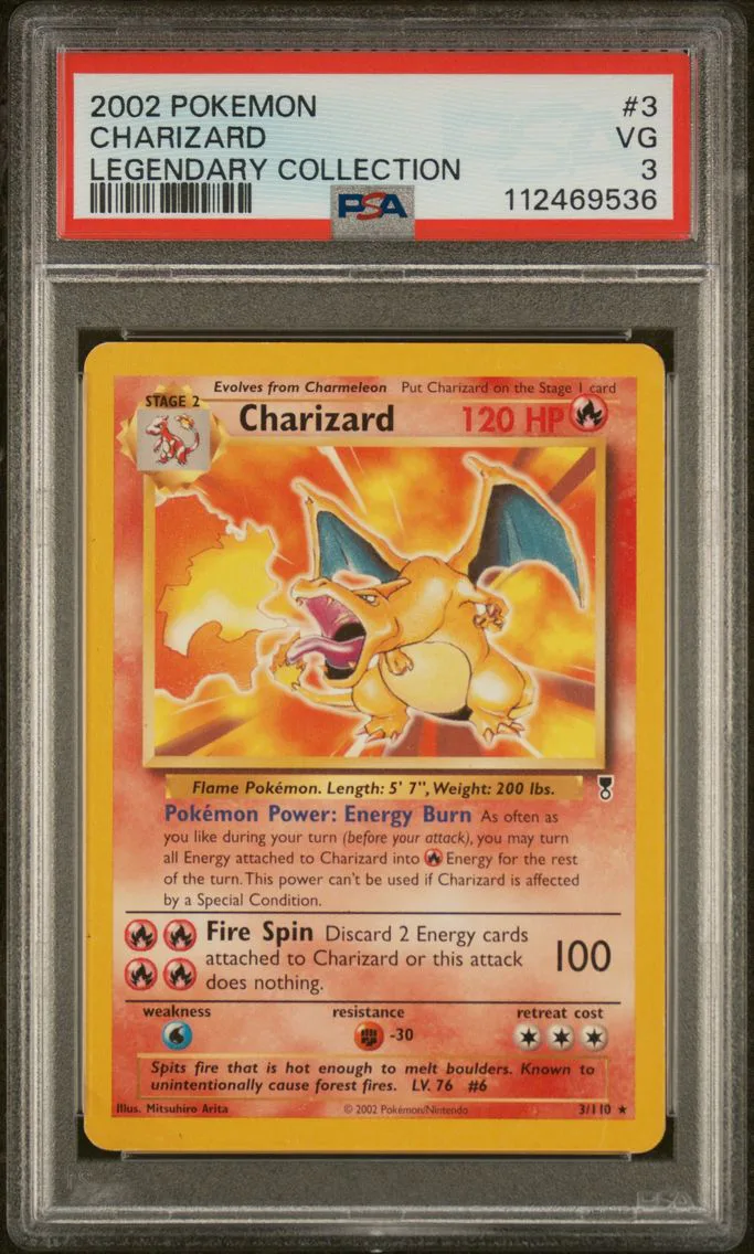 2002 #3 Charizard PSA 3 Legendary Collection Pokemon