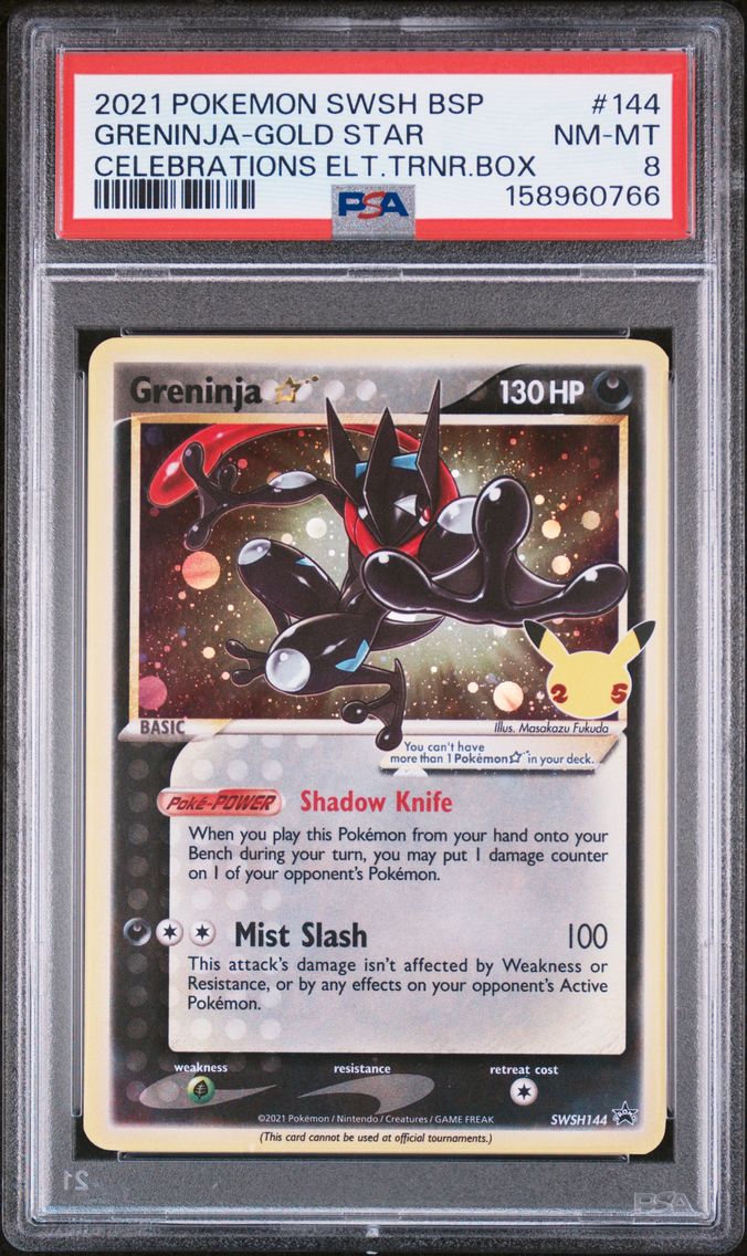 2021 #144 Greninja-Gold Star PSA 8 Swsh Black Star Promo