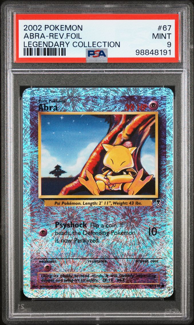 2002 #67 Abra-Reverse Foil PSA 9 Legendary Collection