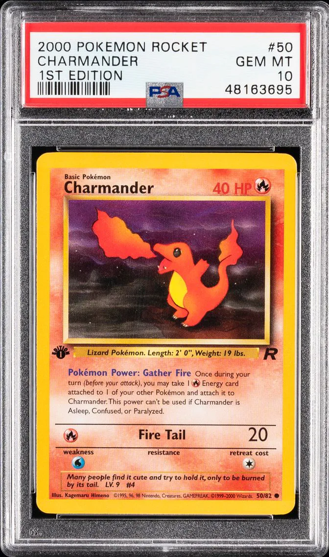 2000 #50 Charmander 1st Edition PSA 10 Rocket Pokemon