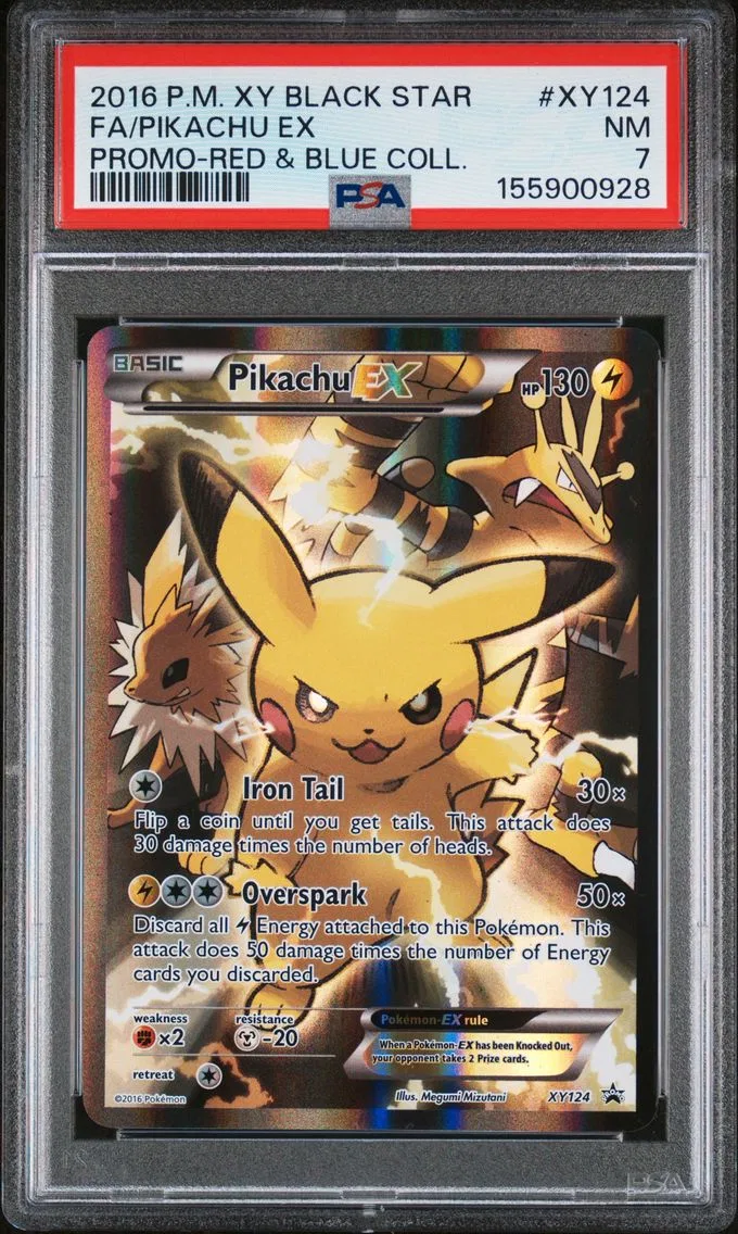 2016 #XY124 Full Art/Pikachu EX PSA 7 XY Black Star Promo