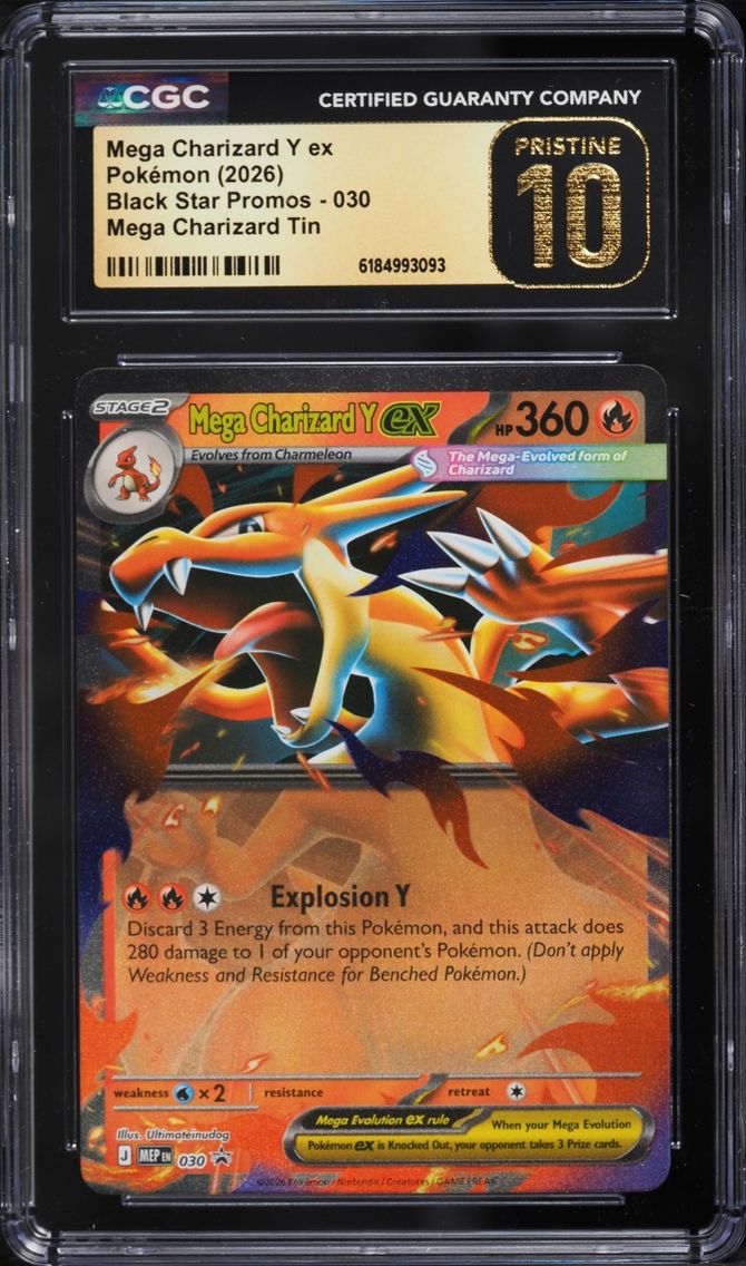 2026 #30 Mega Charizard Y EX CGC 10 Pokemon Mega Evolution Promo Tin