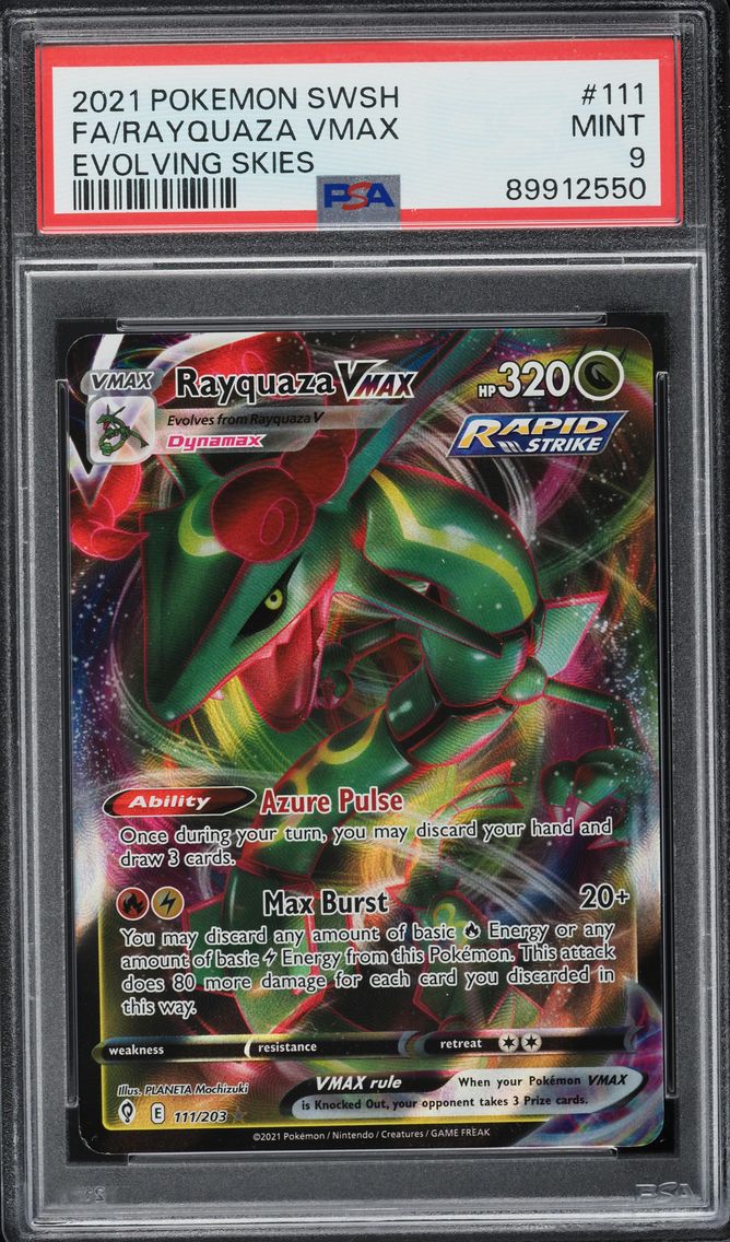 2021 #111 RAYQUAZA VMAX PSA 9 POKEMON SWSH EVOLVING SKIES