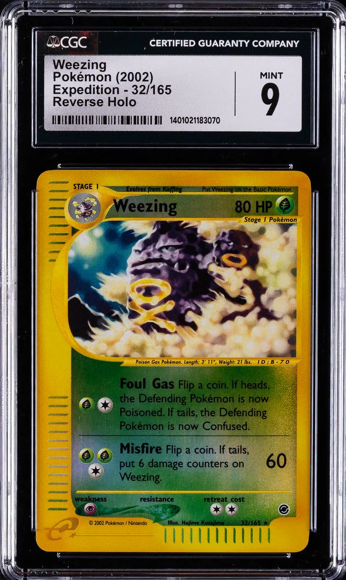 2002 #32 Weezing-Reverse Foil CGC 9 Expedition Pokemon