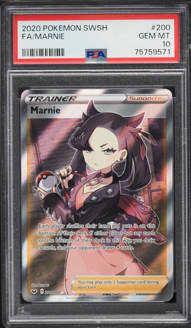 2020 Pokemon Sword & Shield Full Art Marnie #200 PSA 10 GEM MINT