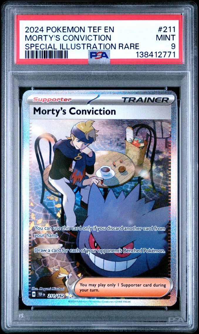 2024 #211 Morty's Conviction PSA 9 Tef EN-Temporal Forces Pokemon