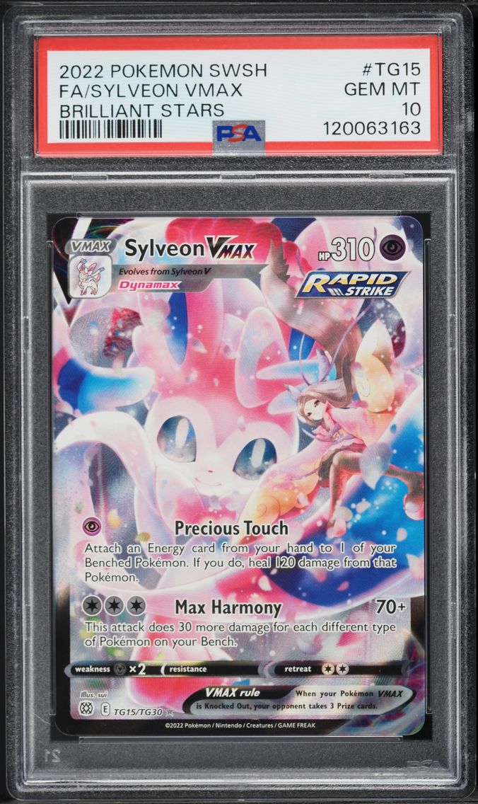 2022 #TG15 Full Art/Sylveon Vmax PSA 10 Sword & Shield Brilliant Stars Pokemon