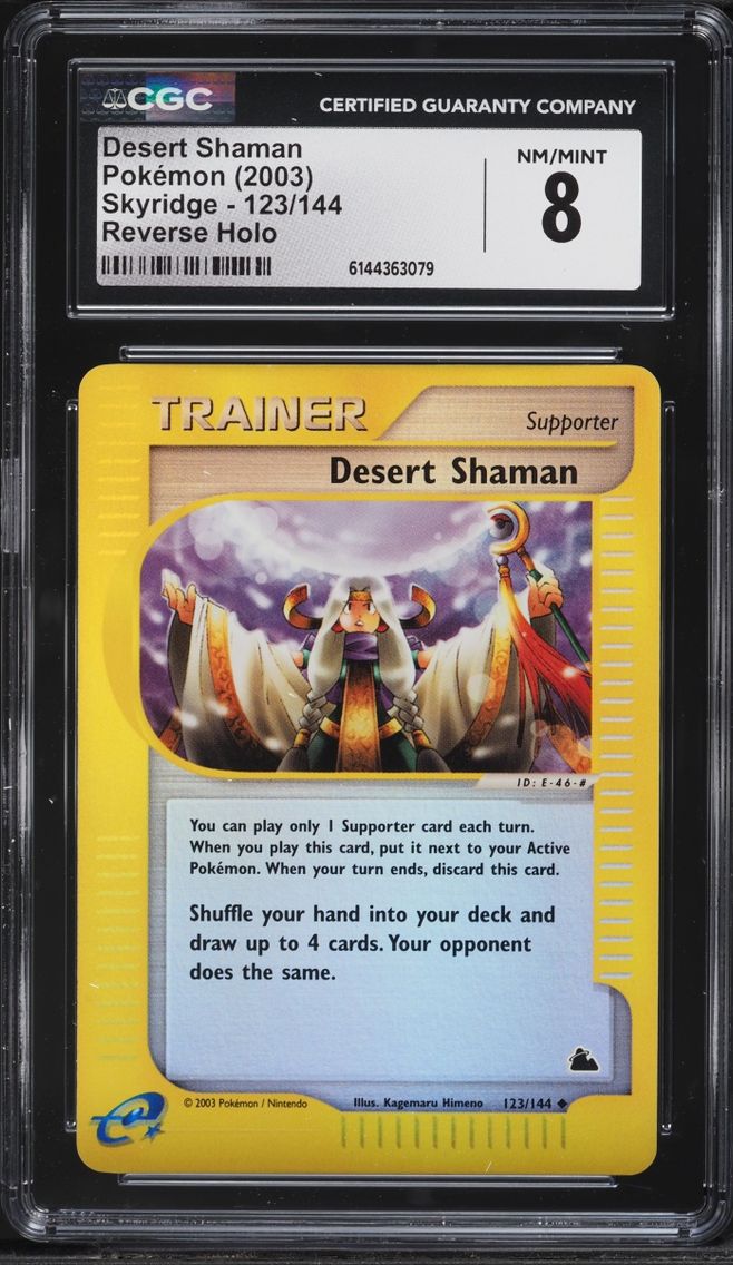 2003 Pokemon Skyridge Reverse Holo Desert Shaman #123 CGC 8 NM-MT
