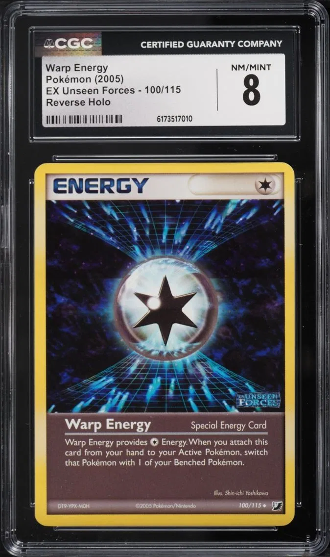 2005 Pokemon EX Unseen Forces Reverse Holo Warp Energy #100 CGC 8 NM-MT