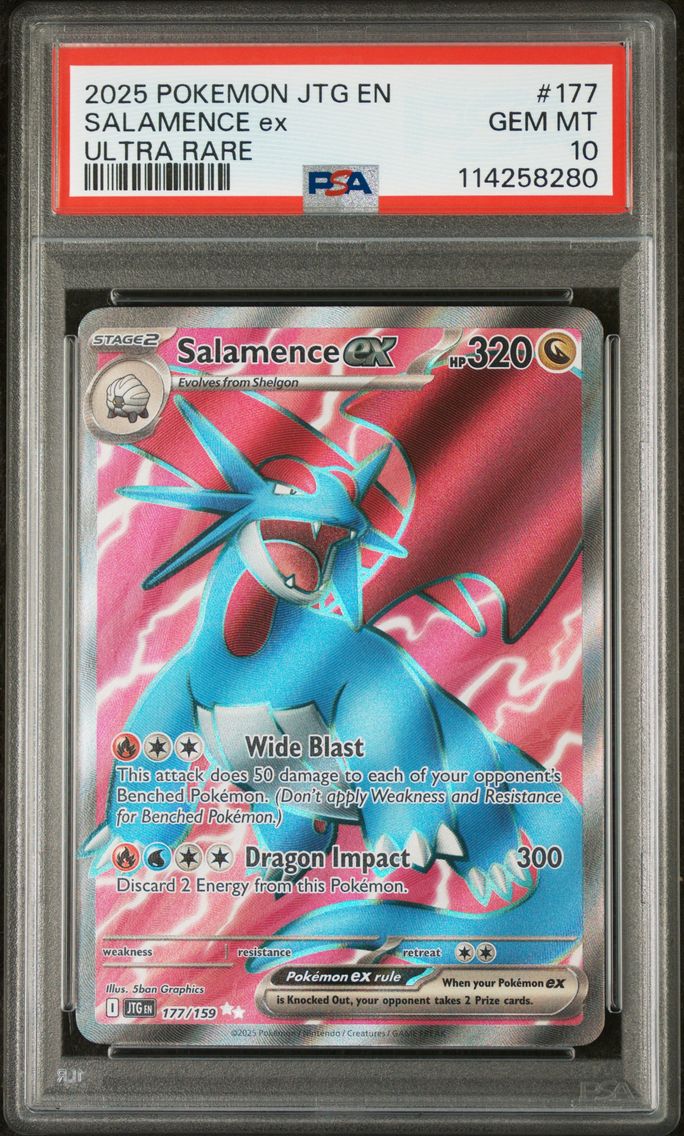 2025 #177 Salamence EX PSA 10 Jtg EN-Journey Together Pokemon