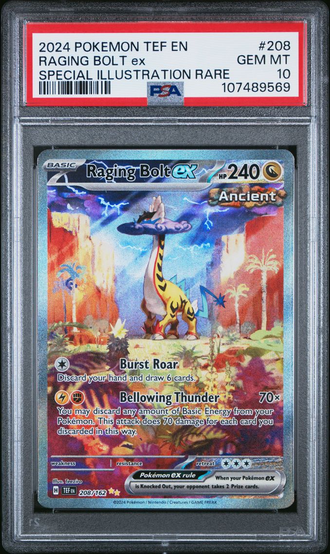 2024 #208 Raging Bolt EX PSA 10 Tef EN-Temporal Forces