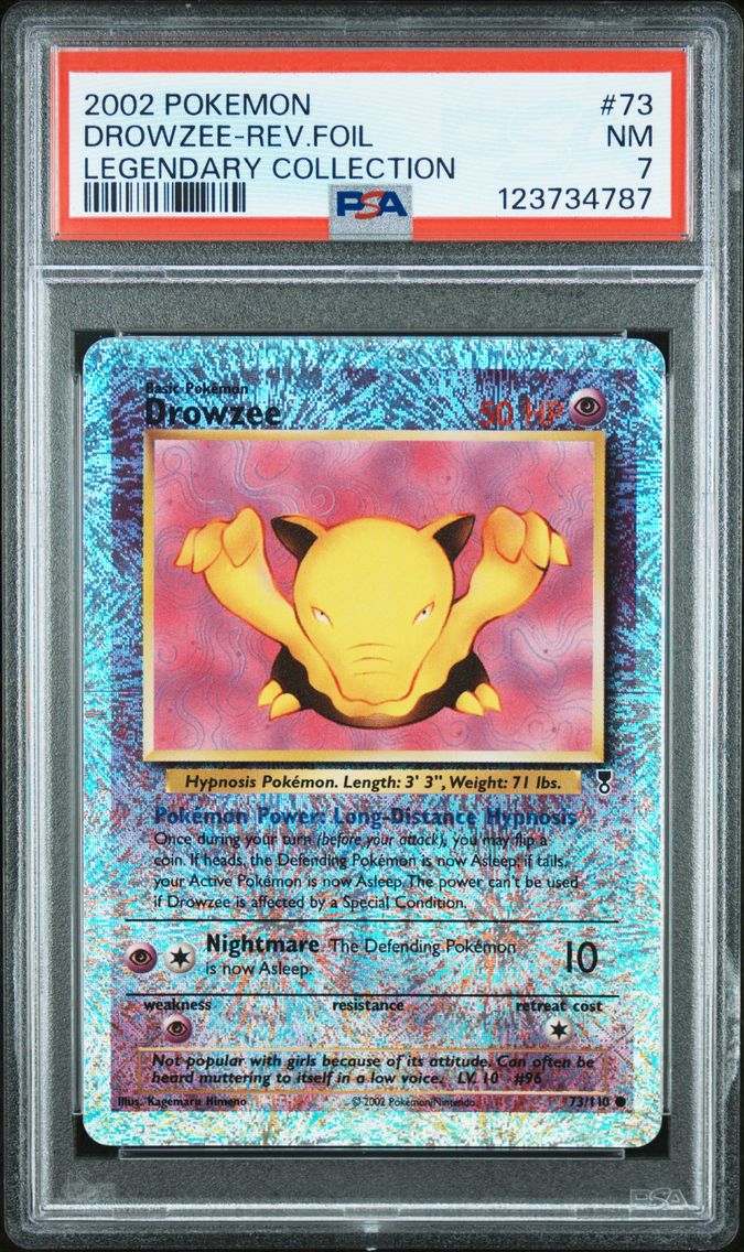 2002 #73 Drowzee-Reverse Foil PSA 7 Legendary Collection Pokemon