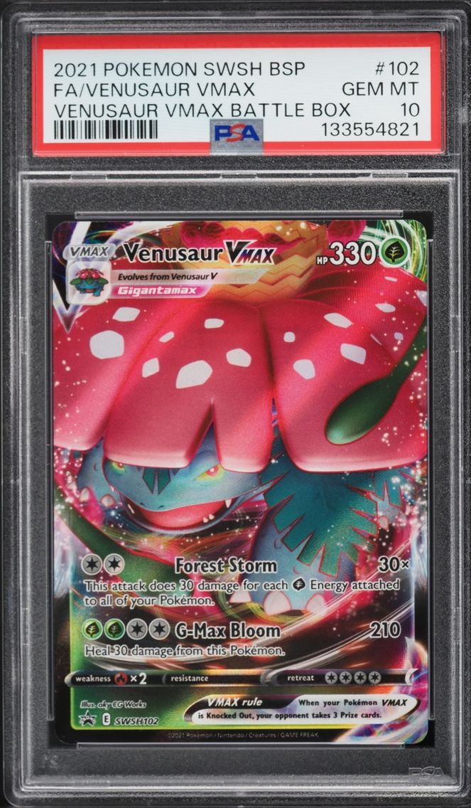 2021 Pokemon Sword & Shield Promo Battle Box Full Art Venusaur VMAX #102 PSA 10 GEM MINT