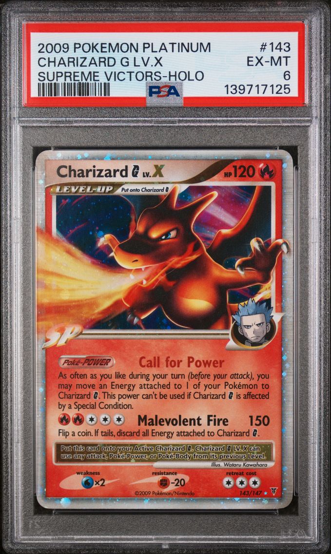 2009 #143 Charizard G LV.X-Holo PSA 6 Platinum Supreme Victors