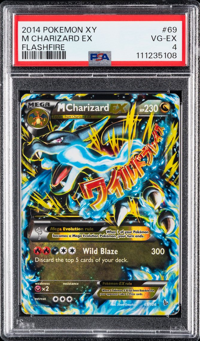 2014 #69 M Charizard EX PSA 4 XY Flashfire Pokemon