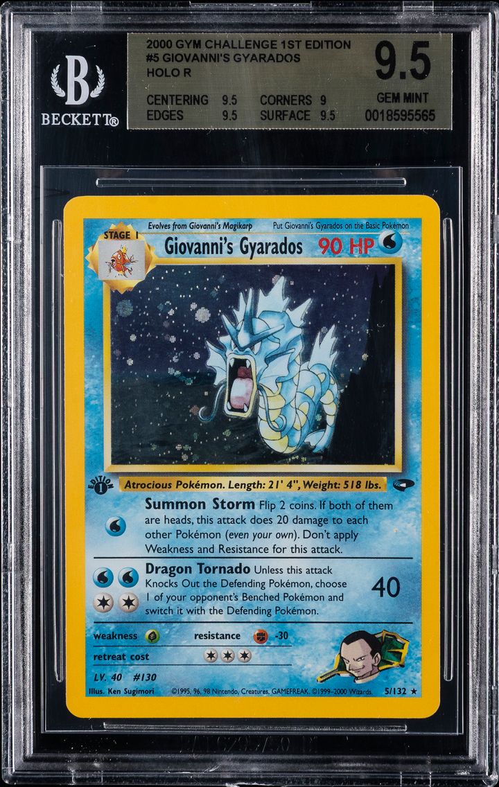 2000 #5 Giovanni's Gyarados Holo-1st Edition BGS 9.5 Gym Challenge Pokemon
