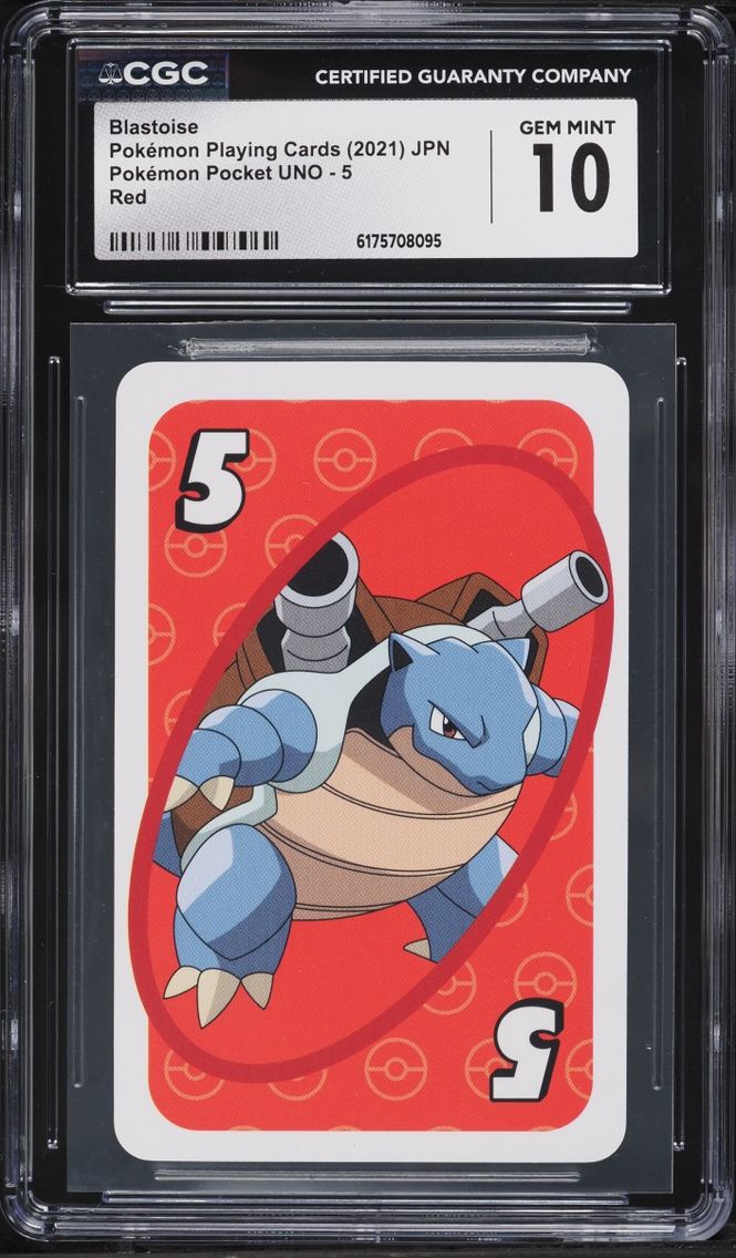 2021 Pokemon Japanese Playing Cards Pocket UNO Red Blastoise #5 CGC 10 GEM MINT