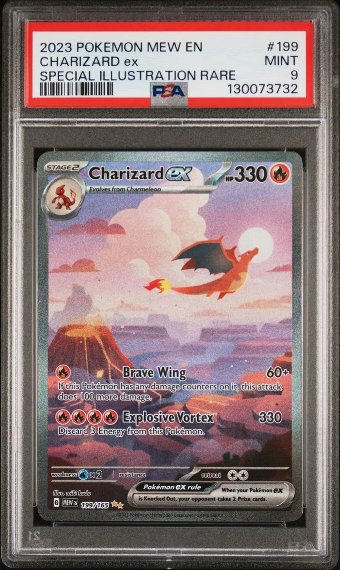 2023 #199 Charizard EX PSA 9 Mew EN-151