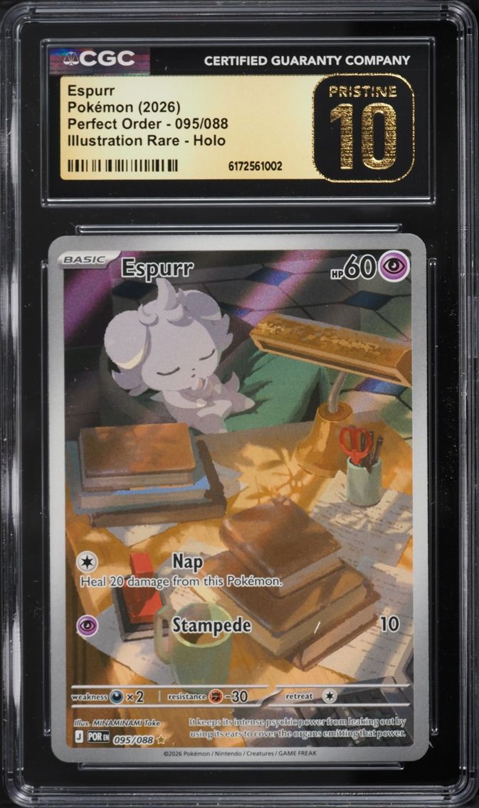 2026 Pokemon Mega Evolution Perfect Order IR Espurr #95 CGC 10 PRISTINE