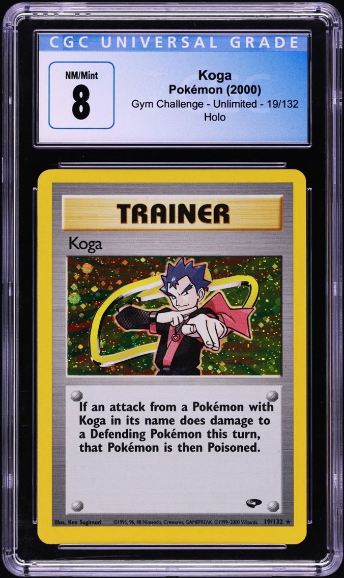 2000 Pokemon Gym Challenge Holo Koga #19 CGC 8 NM-MT