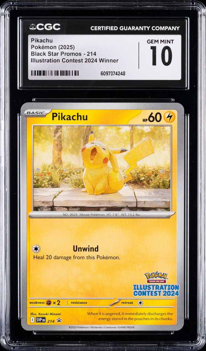 2025 #214 Pikachu CGC 10 Svp EN-SV Black Star Promo Pokemon