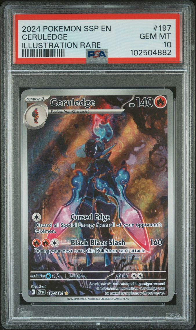 2024 #197 Ceruledge PSA 10 Ssp EN-Surging Sparks
