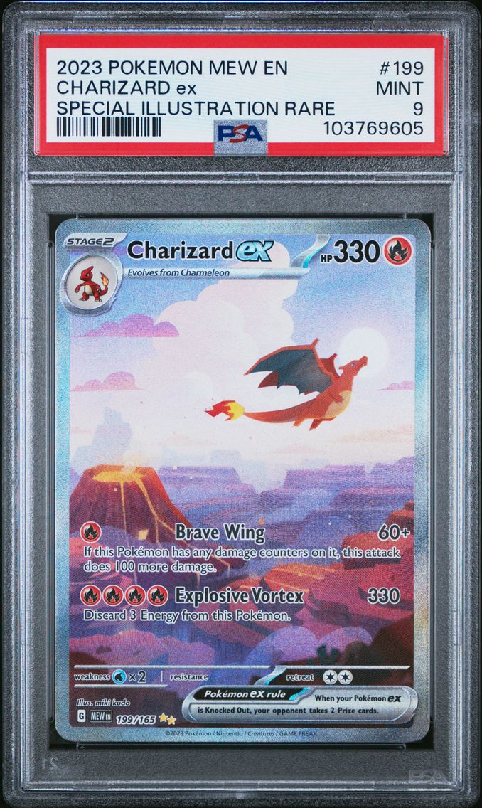 2023 #199 Charizard EX PSA 9 Mew EN-151 Pokemon