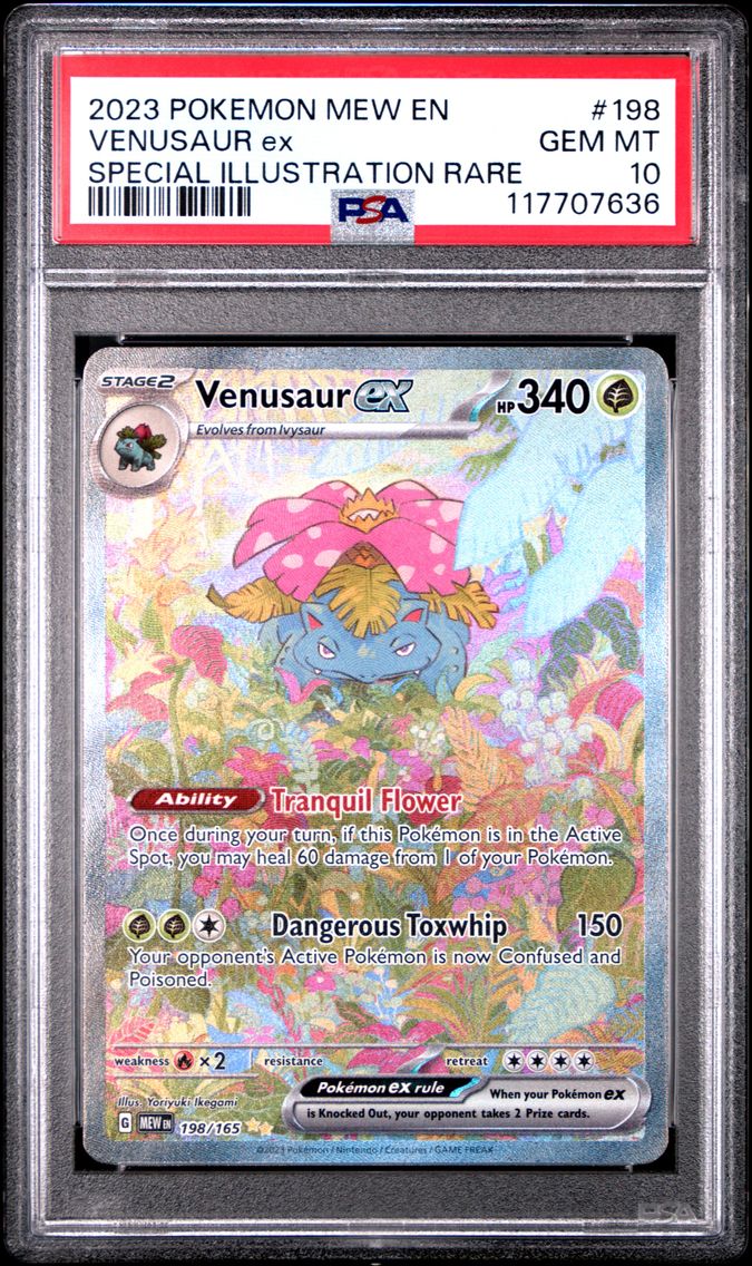 2023 #198 Venusaur EX PSA 10 Mew EN-151 Pokemon