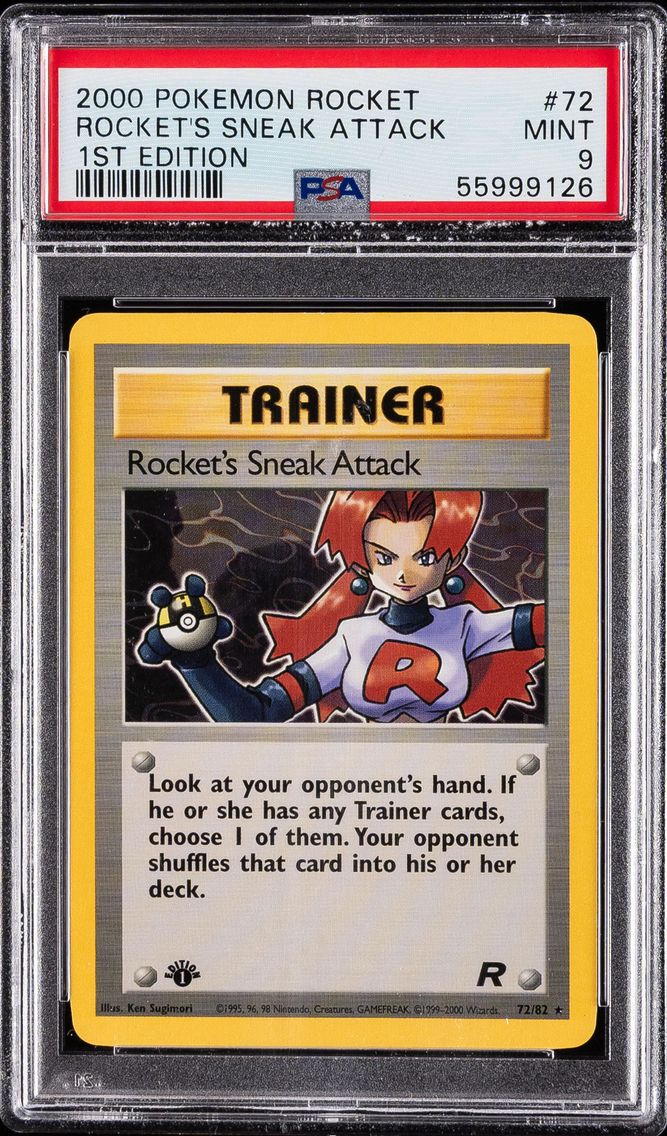 2000 #72 Rocket's Sneak Attack 1st Edition PSA 9 Rocket Pokemon